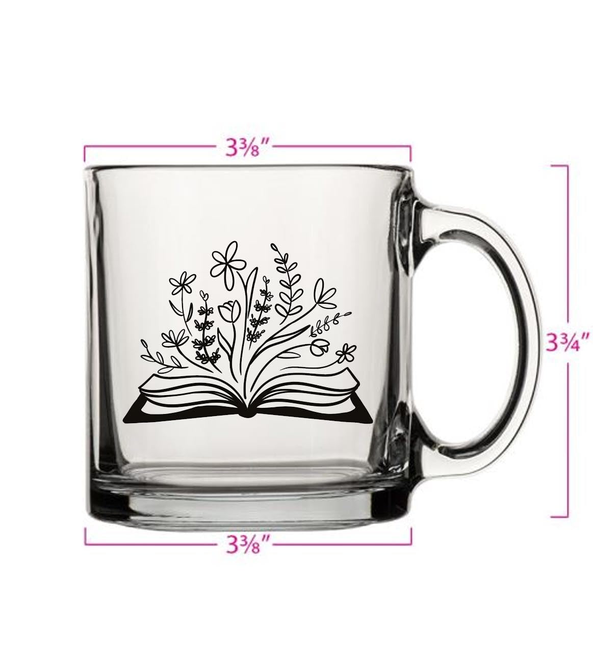 Botanical Library 13oz Coffee or Tea Glass Mug