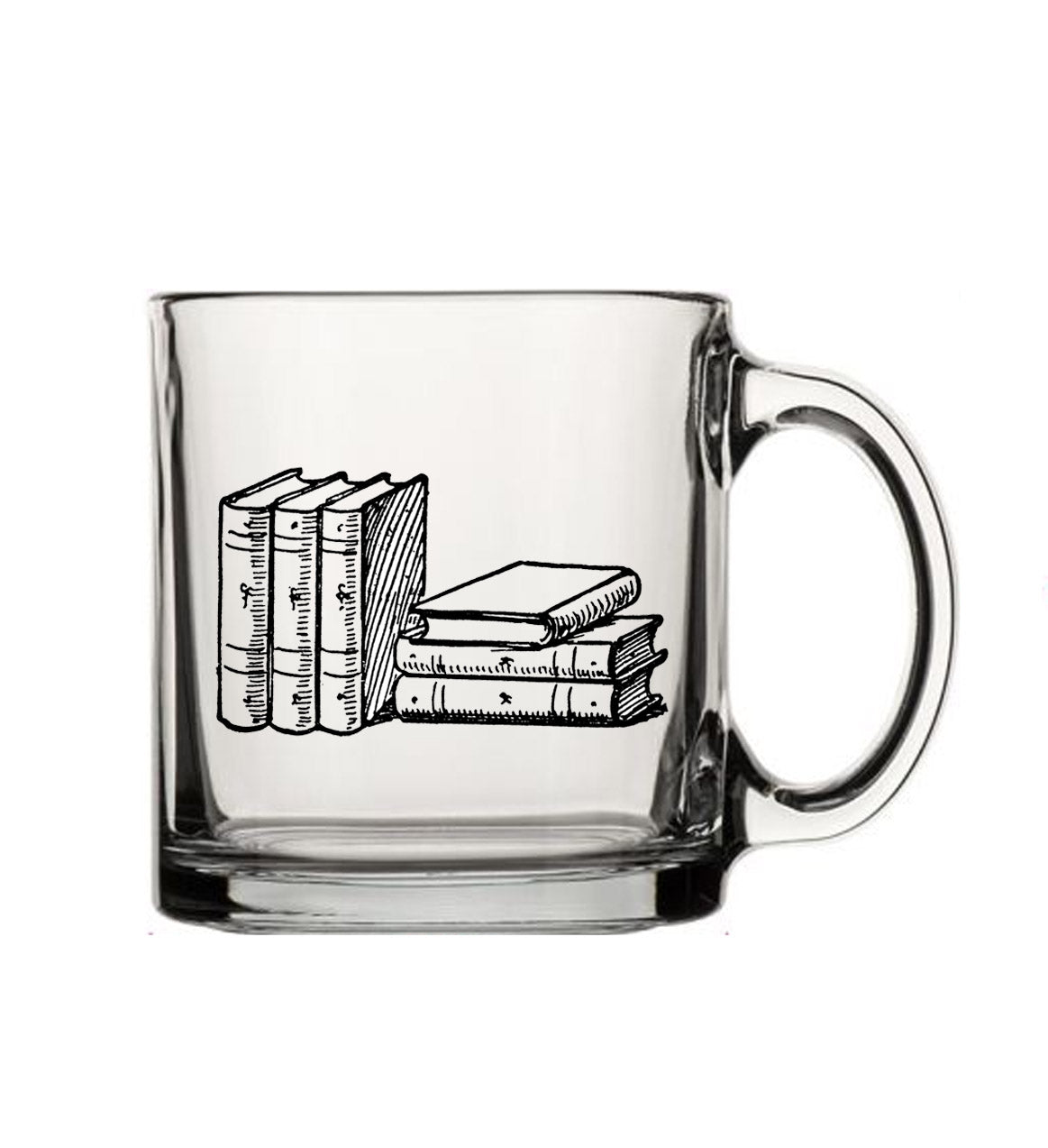 Stack of Books 13oz Coffee or Tea Glass Mug