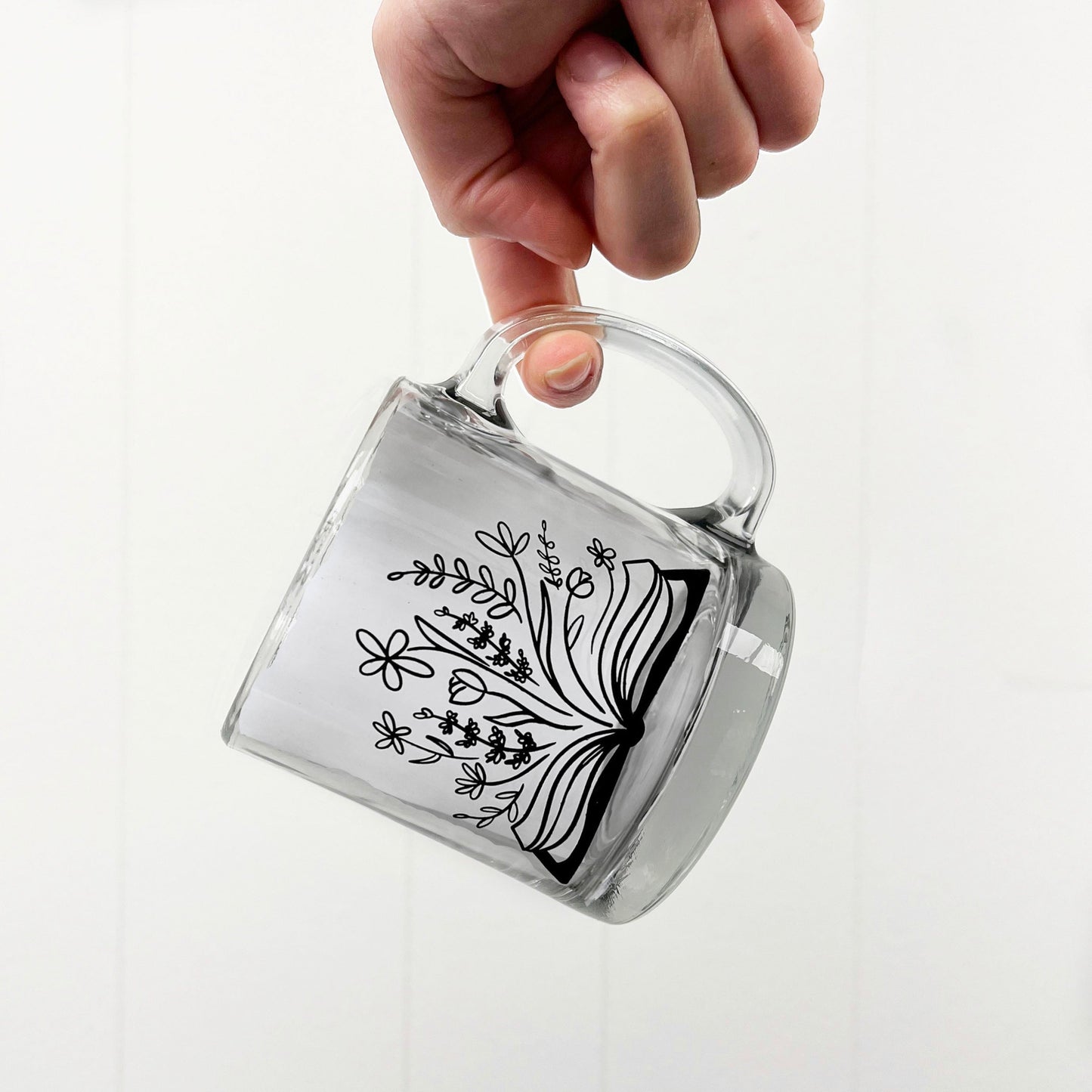 Botanical Library 13oz Coffee or Tea Glass Mug
