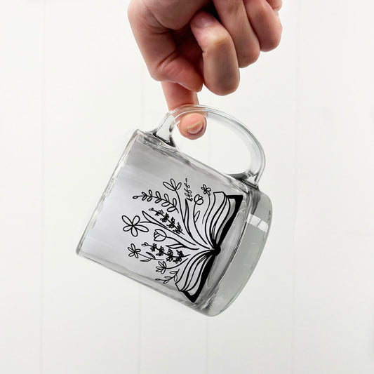 Botanical Library 13oz Coffee or Tea Glass Mug