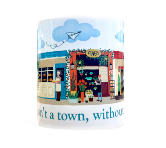 Indie Bookstore Town Neil Gaiman Quote 11oz Ceramic Mug