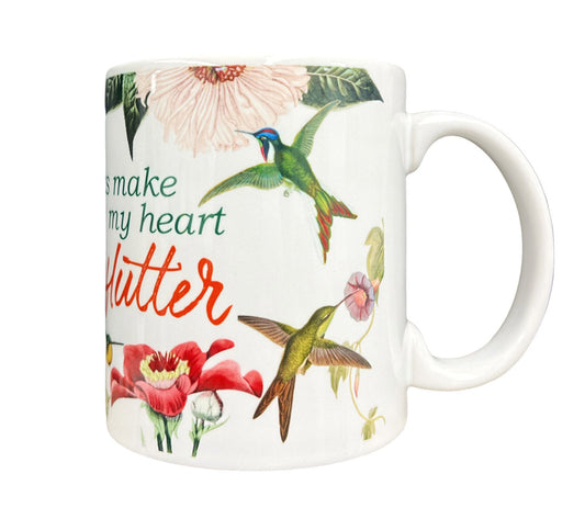 Books make my heart flutter l Hummingbird Ceramic Mug