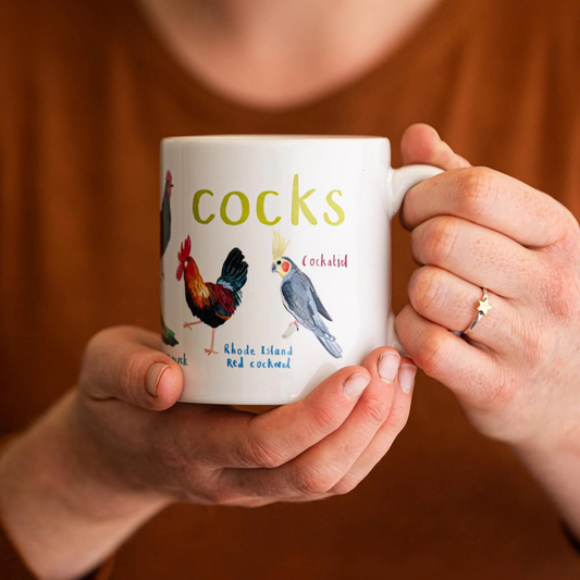 Cocks Bird Pun Fowl Language Rooster Ceramic Coffee Tea Mug
